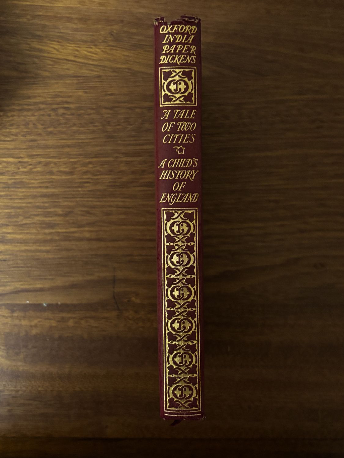 A Tale of Two Cities and A Child's History of England — Charles Dickens (Oxford India Paper Dickens, red leather)