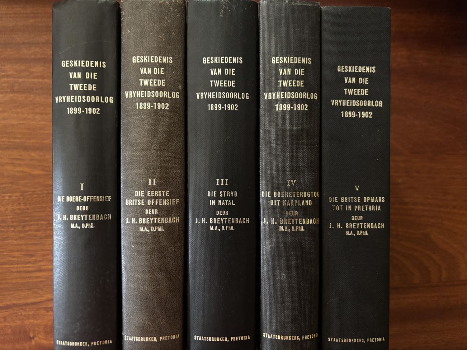 Geskiedenis van die Tweede Vryheidsoorlog 1899–1902 (Volledige stel, 5 dele) — J.H. Breytenbach
